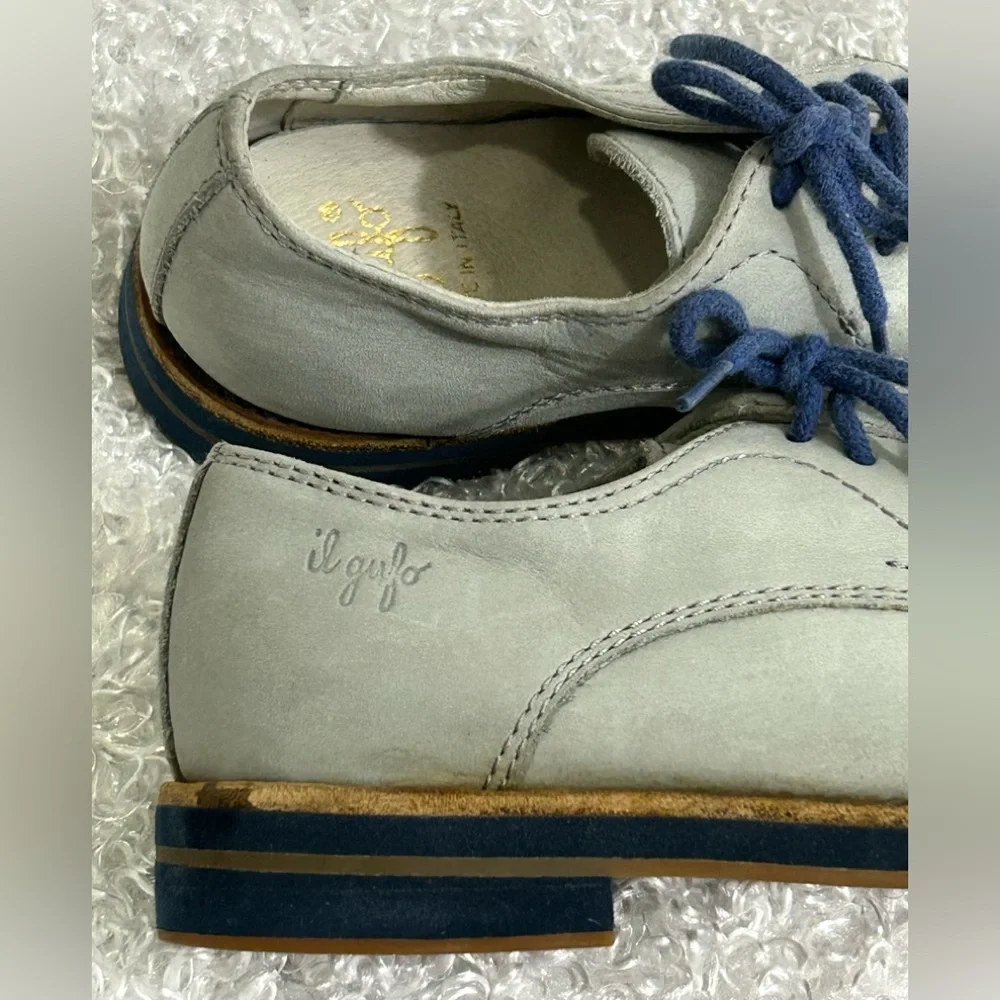 IL Gufo Toddlers Size 27 Gray Suede Oxford Style Lace Up Shoes